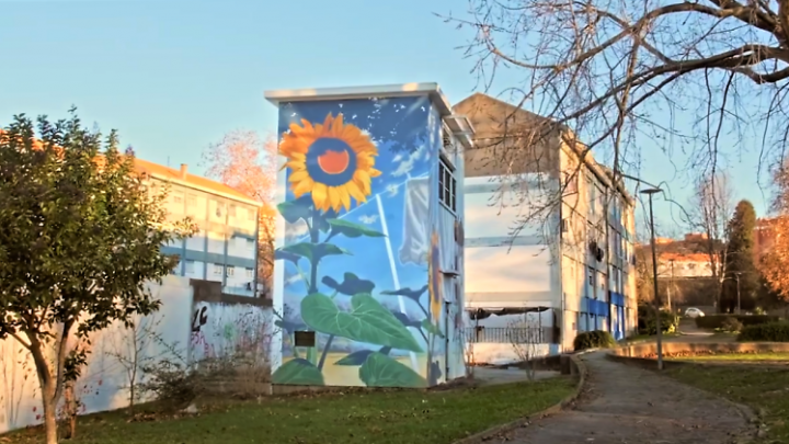 Gaia homenageia bairros populares com pinturas em murais