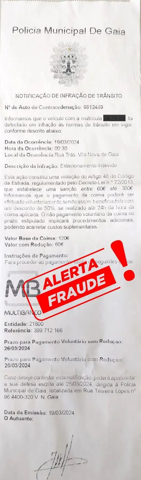 É de Vila Nova de Gaia e recebeu multa de estacionamento? Atenção, pode ser burla