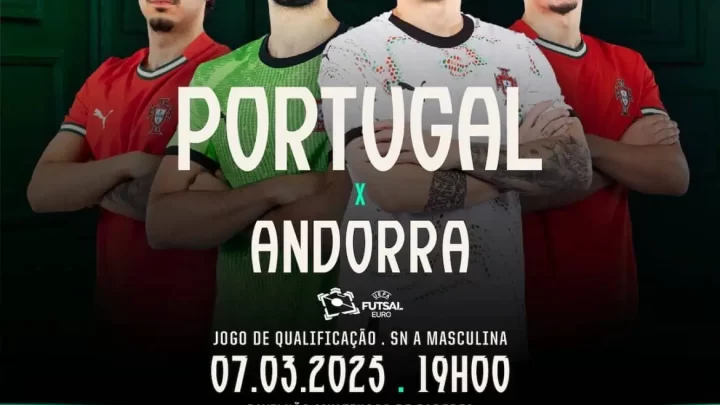 Portugal defronta Andorra no Euro Futsal 2026 em Paredes